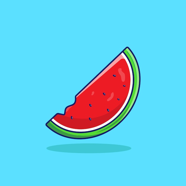 Watermelon icon vector in cartoon style with isolated image