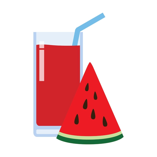 watermelon juice icon flat style element isolated on white background vector illustration