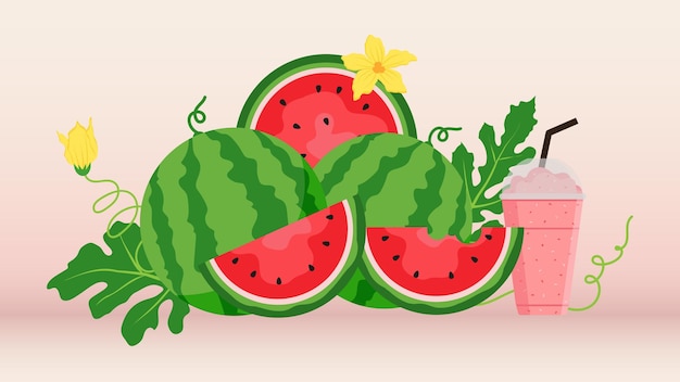 Watermelon and juicy fruit concept of summer food