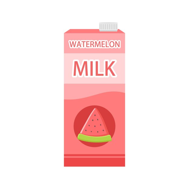 Vector watermelon milk vector illustration on white background watermelon milk is a delicious drink