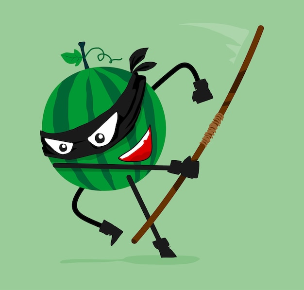 Watermelon ninja cartoon