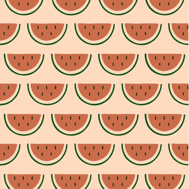 Watermelon pattern background social media post fruits vector illustration