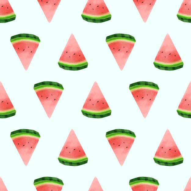 Watermelon Pattern Watercolor Illustration Vector