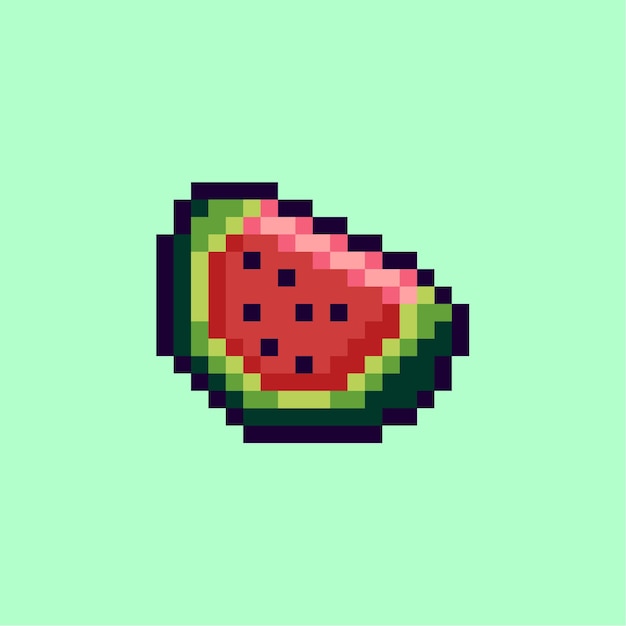 Fruits Pixel Art Icons Set Watermelon Stock Vector (Royalty Free)  1486643405