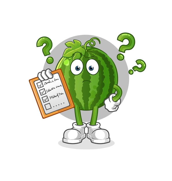 Watermelon schedule list vector. cartoon character