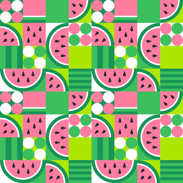 Watermelon seamless pattern. Abstract summer fruit