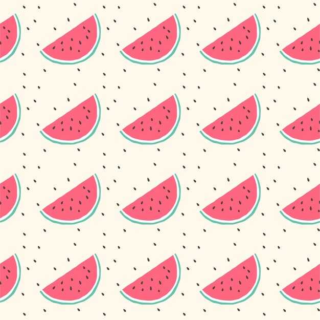 Watermelon seamless pattern background design, cute seamless watermelon pattern, summer background