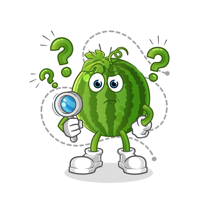 Watermelon searching illustration. character vector