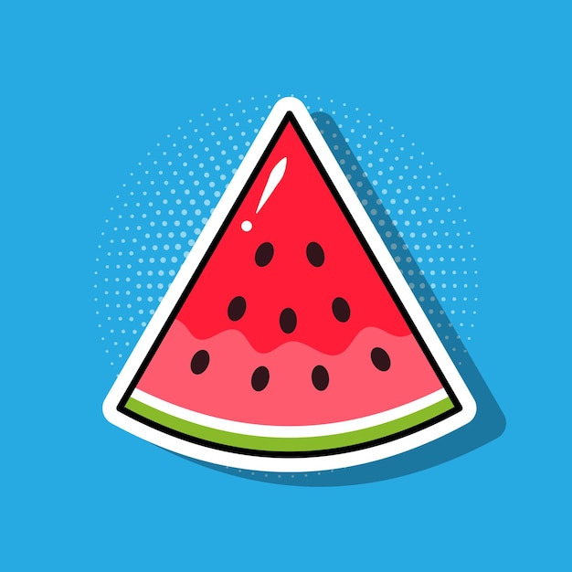 Watermelon sketch in pop art style