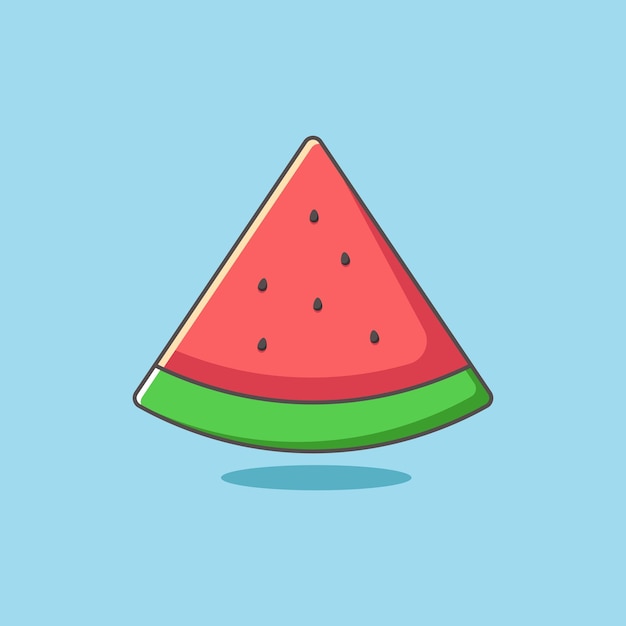 Watermelon slice cartoon stijl icoon illustratie