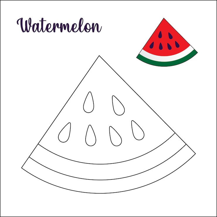 Vector 수박 조각 색칠하기