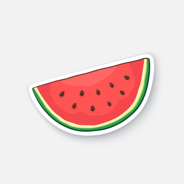 Watermelon slice Fruit lobule Organic food Healthy vegetarian food Vector illustration