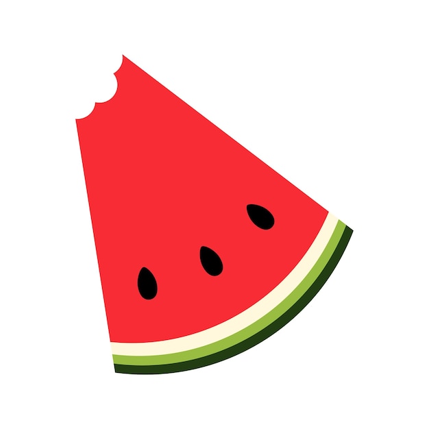 Watermelon slice icon. Summer fruit illustration isolated on white background.