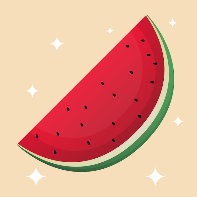 Watermelon slice vector art cartoon illustratie