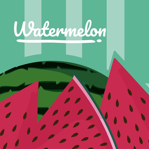 Watermelon sliced cartoon vector illustration graphic design