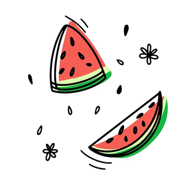 Watermelon slices doodle