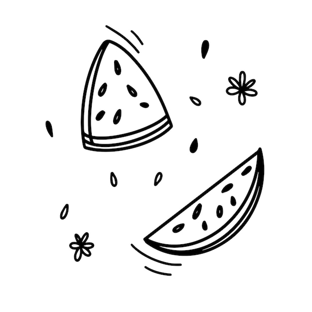 Watermelon slices doodle