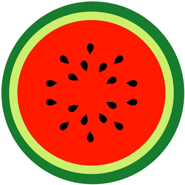 Vector watermelon summer fruit slice on white