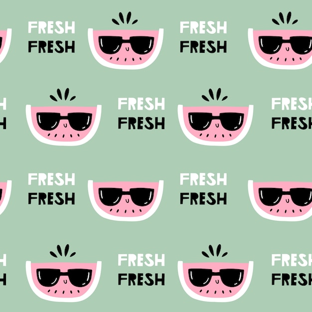 Vector watermelon in sunglasses