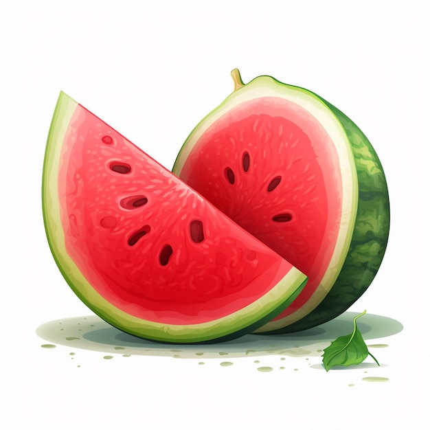 watermelon sweet fresh summer fruit green vector organic slice tasty red melon illustrat