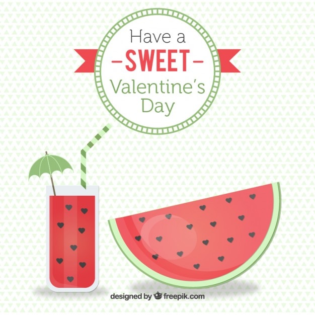 Vector watermelon valentine day