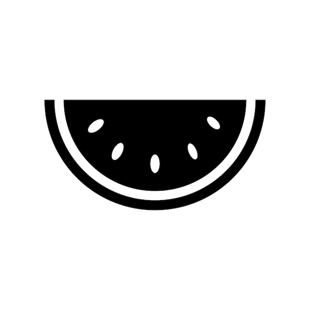 Watermelon, vector. Watermelon icon in black color on a white background.