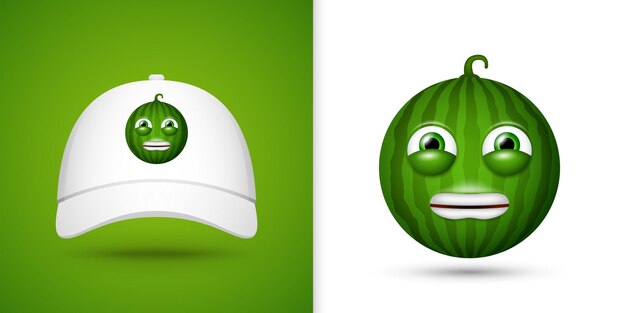 Watermelon on white baseball cap vector