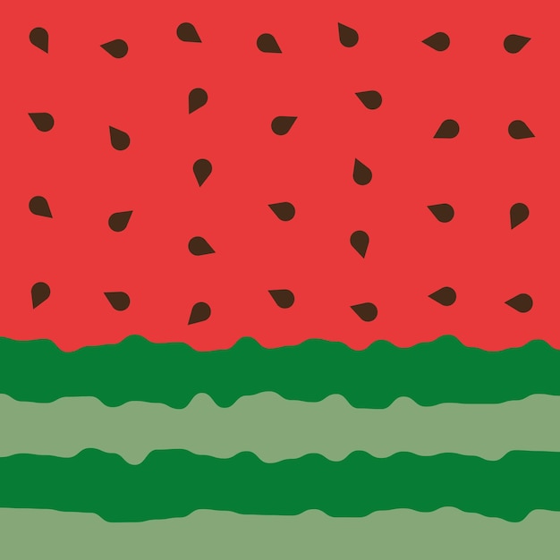 Vector watermelon with black seeds vector summer pattern