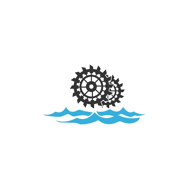 Watermolen logo vector pictogram concept illustratie ontwerp