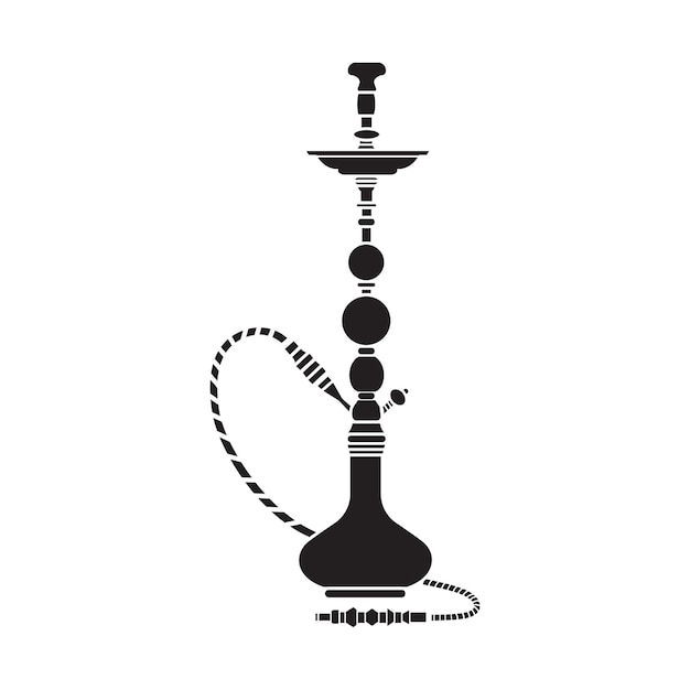 Waterpijp label set Shisha hooka waterpijp hubblebubble nargile pictogram of symbool Vector