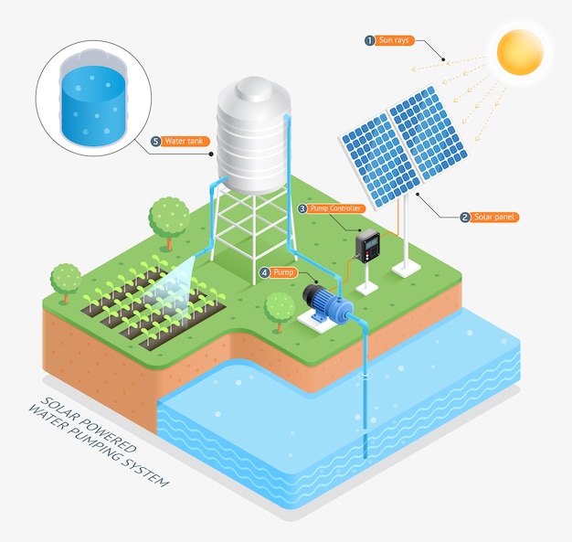 Waterpompsysteem op zonne-energie