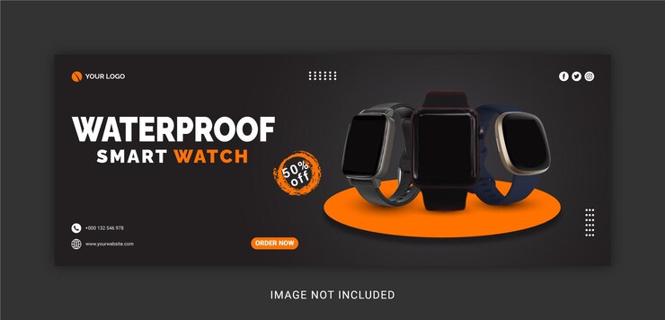 防水スマートウォッチコレクションソーシャルメディア投稿Facebookカバーテンプレート