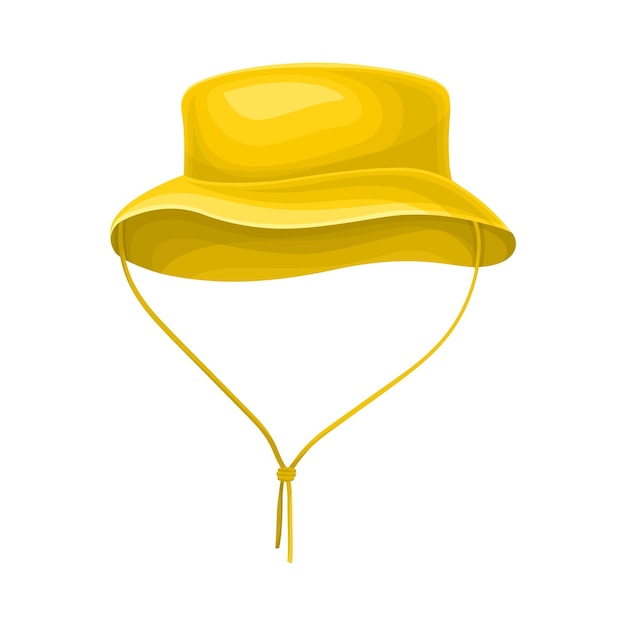 Водонепроницаемый желтый головной убор изолирован на белом фоне Векторная иллюстрация