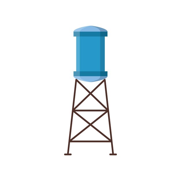 Watertank met torenpictogramvector