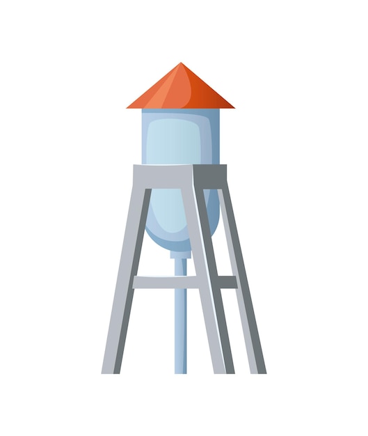 Watertoren in cartoon-stijl. vector illustratie.