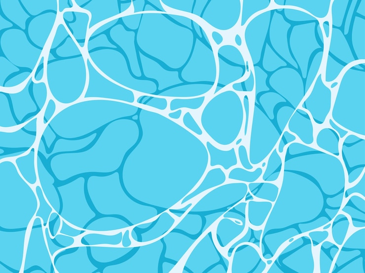 Vector waterverf blauwe wateroppervlak zomer zee poster sjabloon zee golven abstracte achtergrond