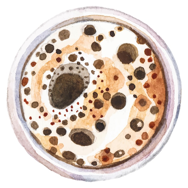 Waterverf geschilderde koffiekop met de hand getekend ontwerpelement geïsoleerd op witte achtergrond