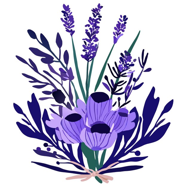 Vector waterverf illustratie boeket van lavendel