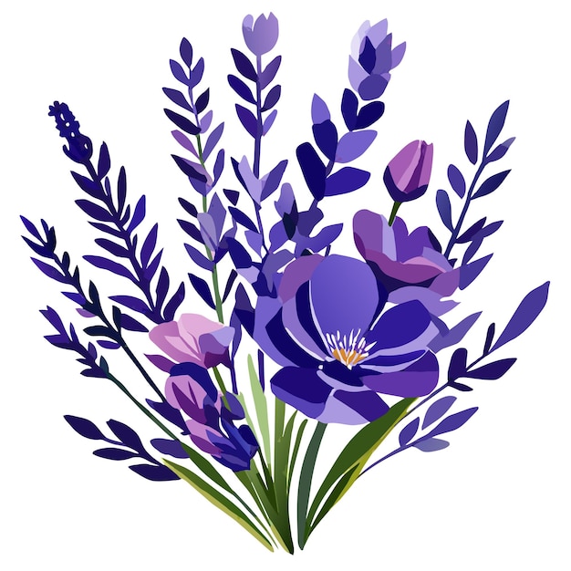 waterverf illustratie boeket van lavendel