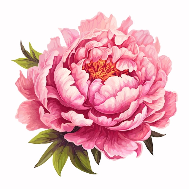 Vector waterverf roze bloem digitale illustratie bloemenboeket in vintage ontwerp