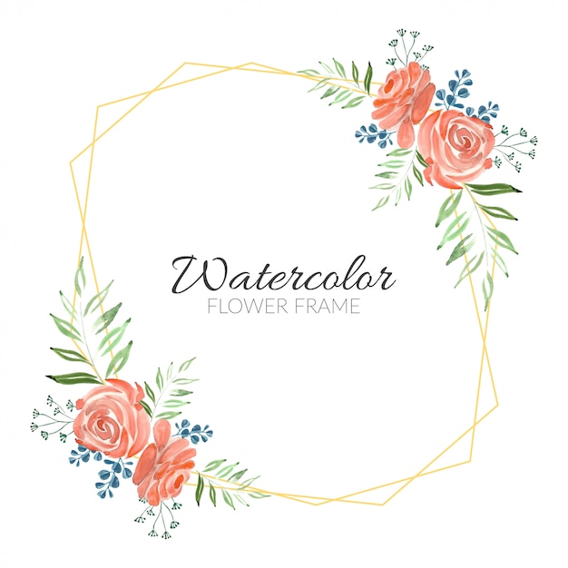 Waterverf rustieke roos boeket bloemen frame