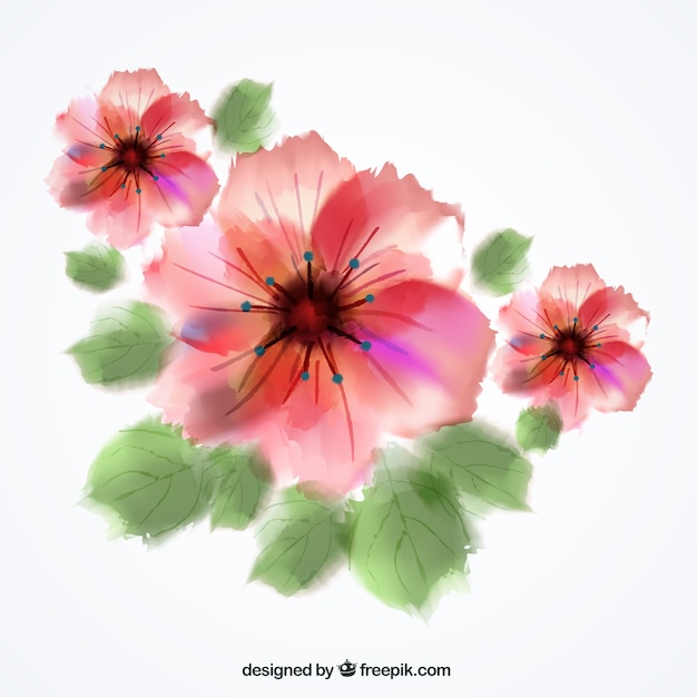 Vector waterverfbloemen