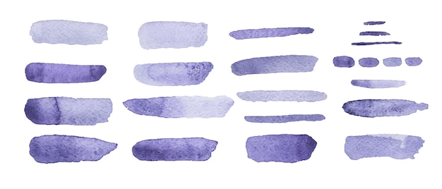Waterverfstreken in verschillende tinten violet tonen artistieke technieken en texturen