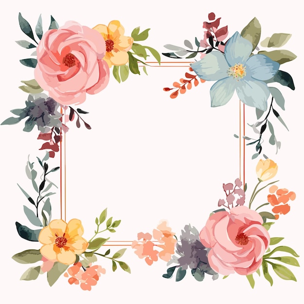 watetcolor bloemenframe
