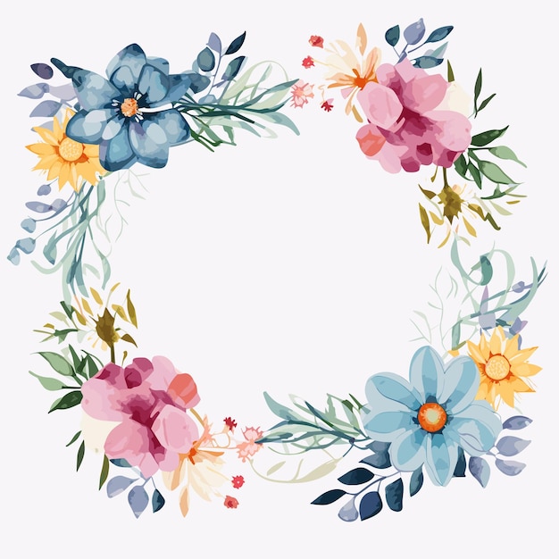 watetcolor flower frame