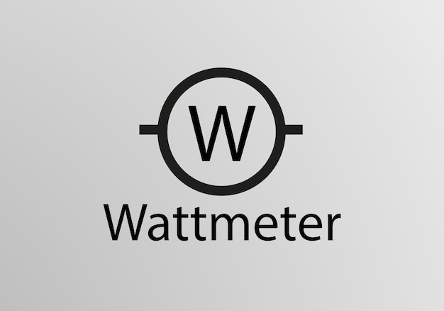 Wattmeter-symbool, vectorsymboolontwerp. Technische symbolen.