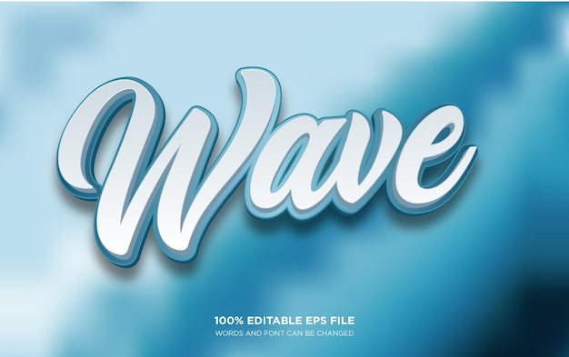 Vector wave 3d editable text style effect