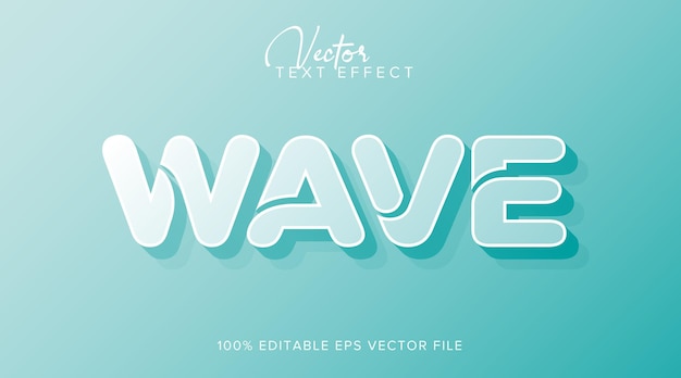 Wave 3D editable text style effect