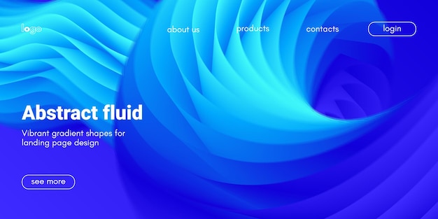 Wave abstract dynamic background with 3d liquid shape