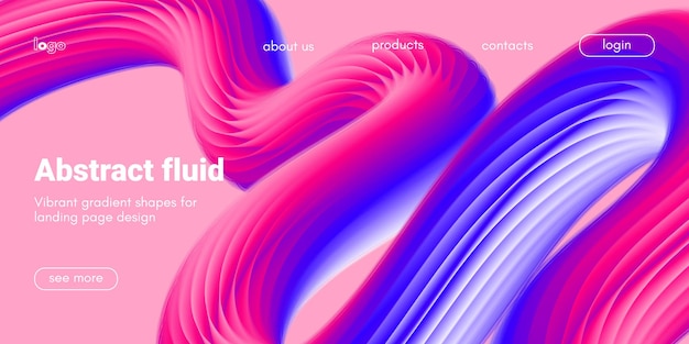 Wave abstract dynamic background with 3d liquid shape